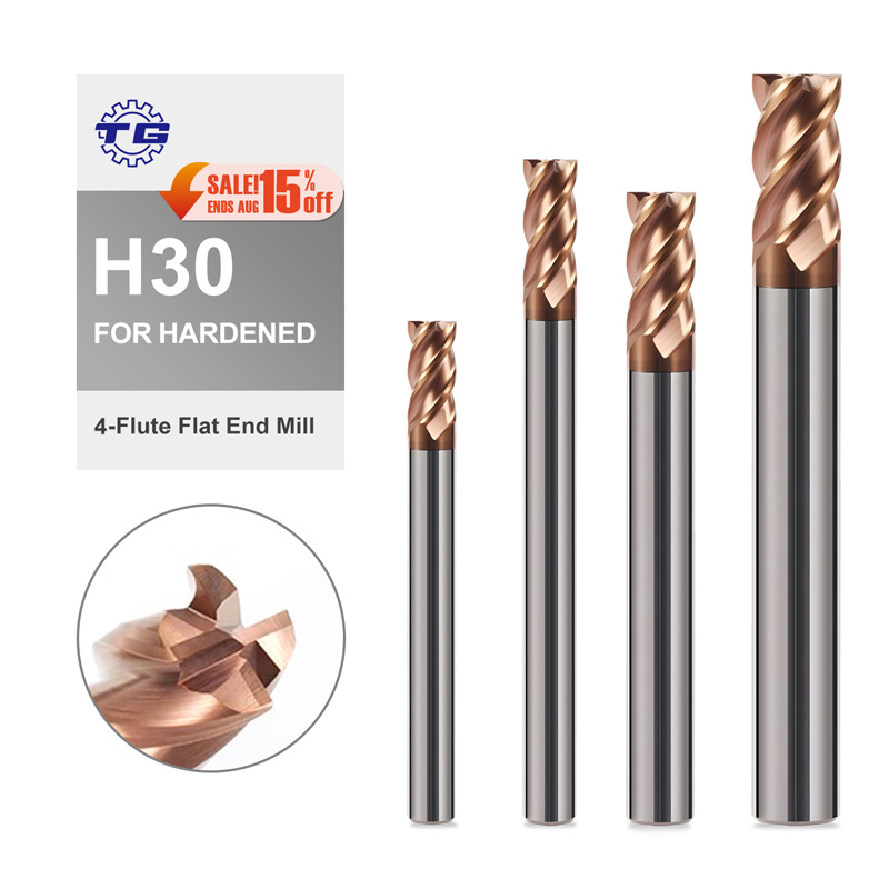 Tg Side Milling CNC Tools 4-Flute Flat Endmill with TiAlSiN Coating Customizable ODM &amp; OEM Support