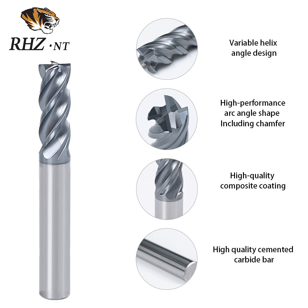 Multi-Functional AlCrN+ Coated Tungsten Carbide End Mill Cutting Tools For Metal Steel Carbide Tools Milling