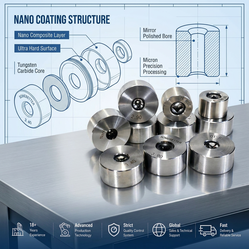 Nano Coating Carbide Wire Drawing Die Tungsten Carbide Drawing Die For Metal Wire Manufacturing