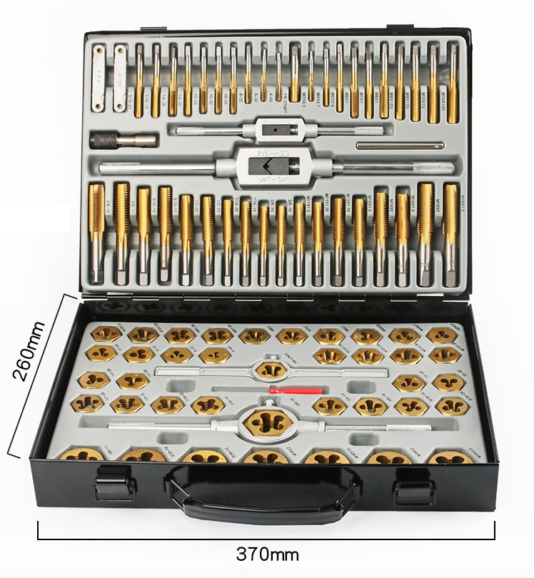 Pms 86pcs Hss Thread Cutting Tool With Case Threading Tap and Die Hand Tool Kit Steel Screw Thread Tapping and Cutting