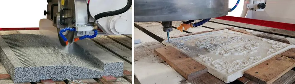 Working of 5 Axis Stone CNC Bridge Saw Machinery