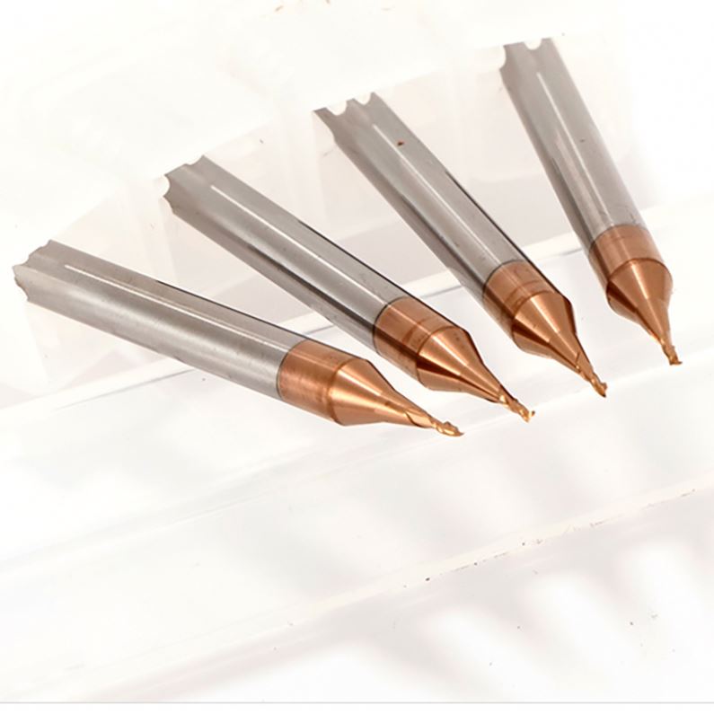 HRC55 2-Flute Carbide End Mill CNC Milling Tools Milling Tool Micro Diameter 0.1-0.9mm for Aluminum High Precision Solid Carbide