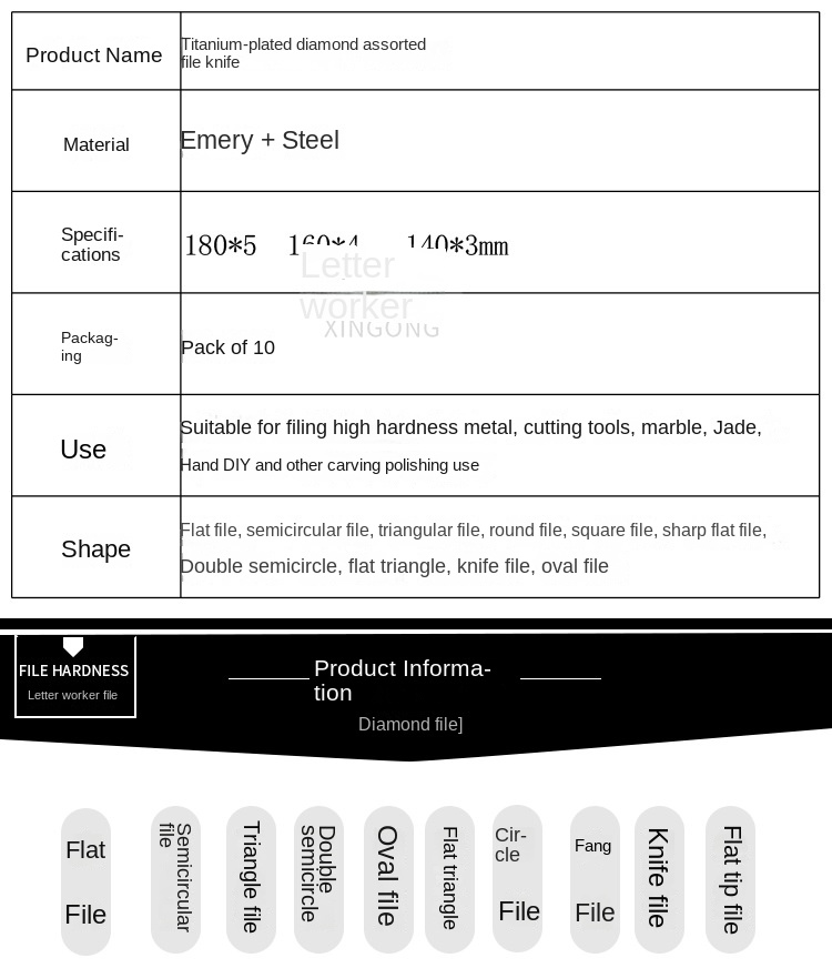 Diamond Coated Mini Hand Industrial DIY Tool Bastard Cut Professional Grinding Factory Direct Assorted Files Rasps