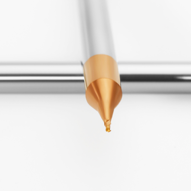 HRC60 2-Flute Bronze Coated Precision Steel Cutter Micro Ball Nose End Mill for Steel