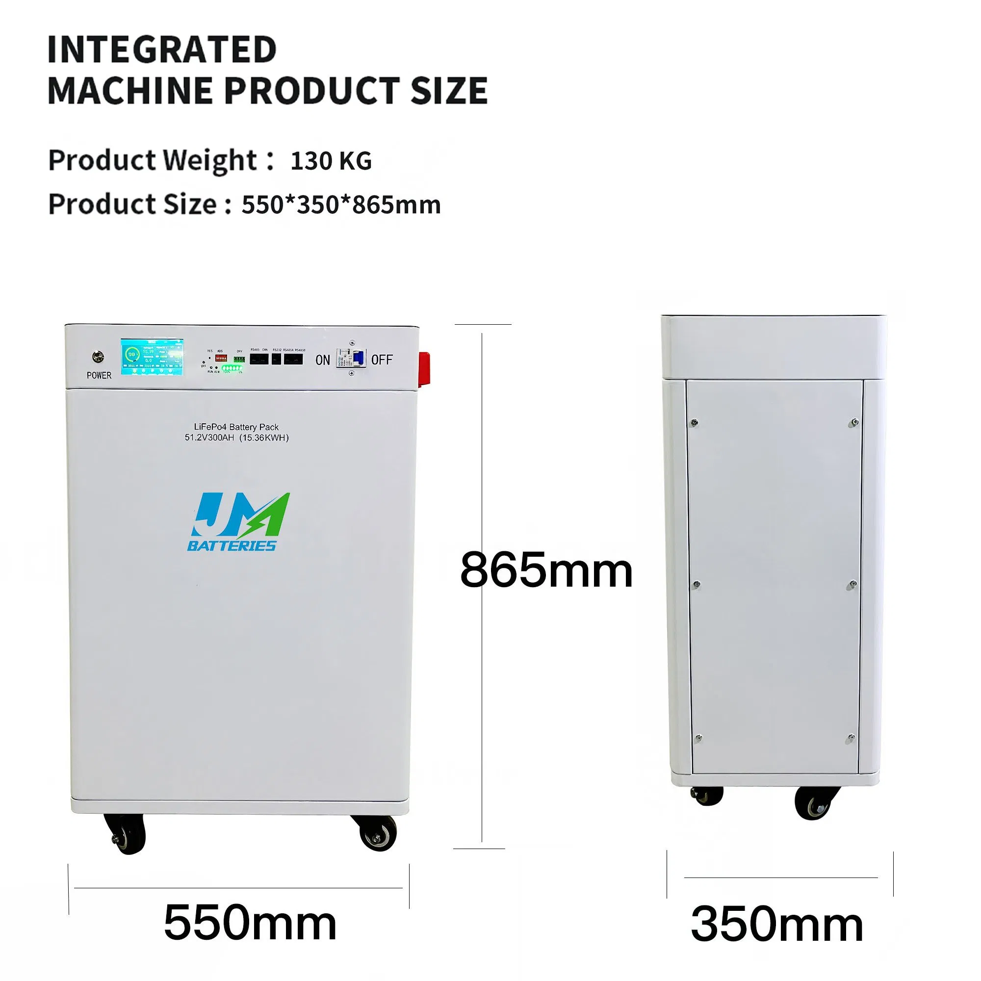 51.2V 300ah DIY Golf Cart Moveable Design Batteries UPS Launch RV Energy Storage Lithium Solar Battery