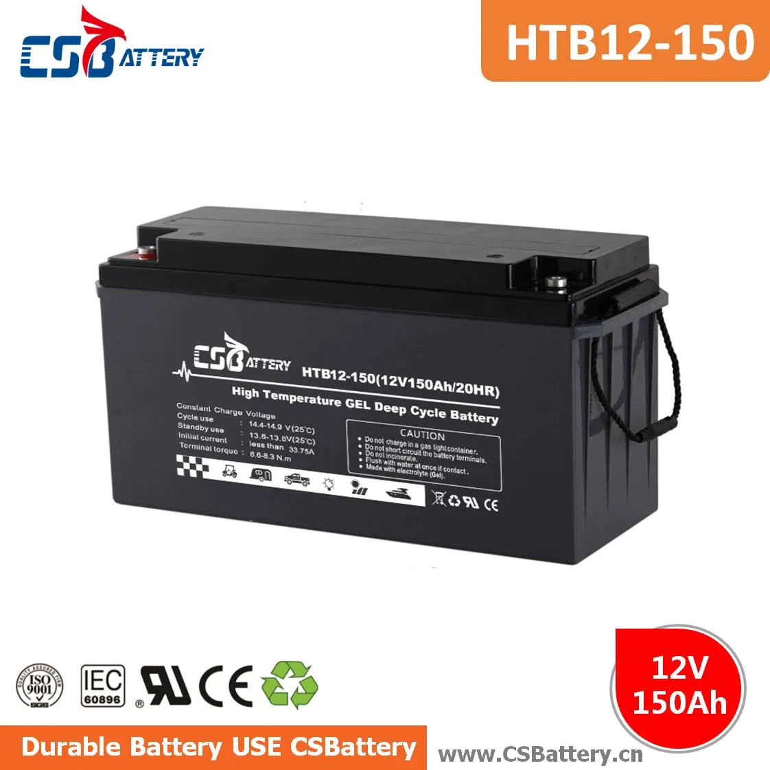 Csbattery 12V180ah Fast Charge Gel Battery for Golf-Carts/Boats/Electric-Vehicles/Electric-Wheelchairs/Vs: Exide/Leoch/Ali