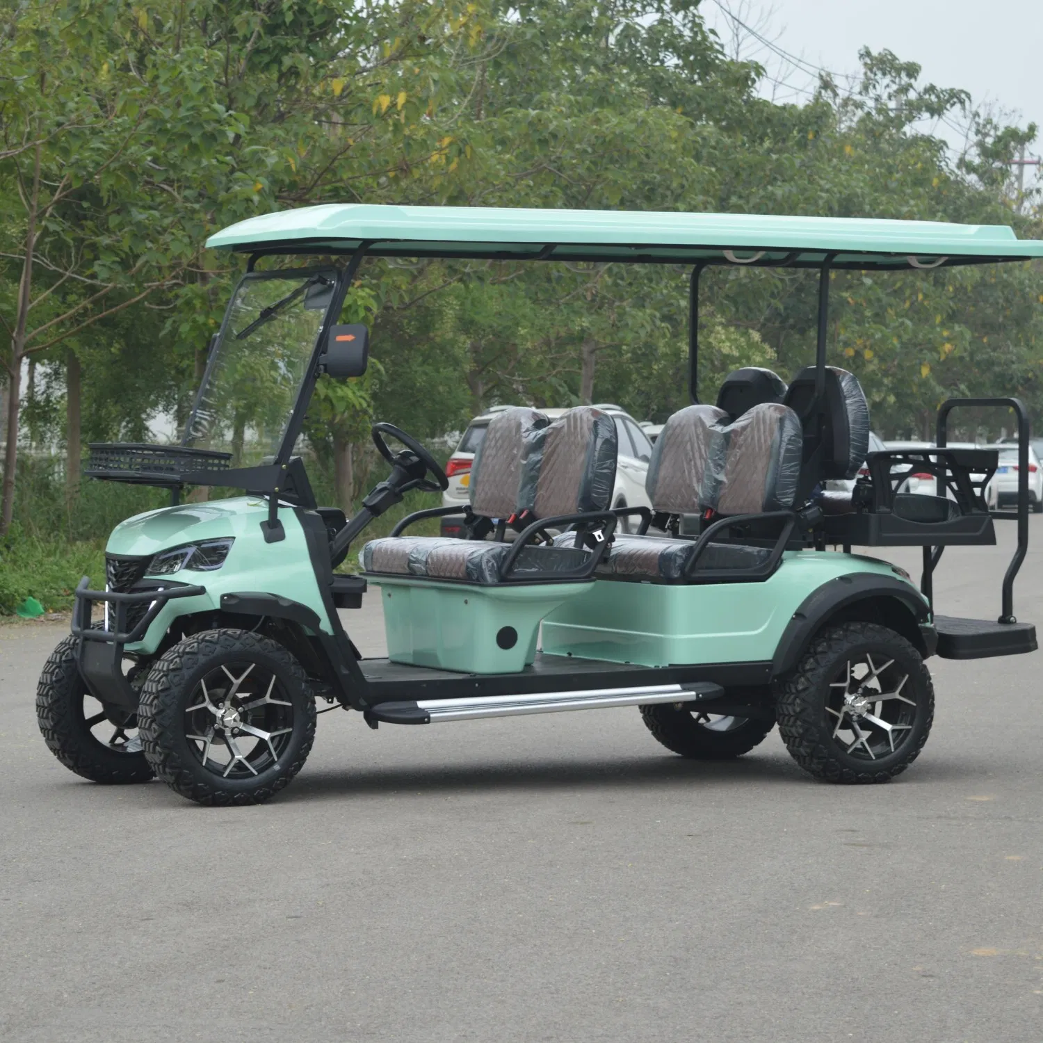 72V Battery 4+2 Golf Buggy 6 Seater Electric Golf Shuttle Cart