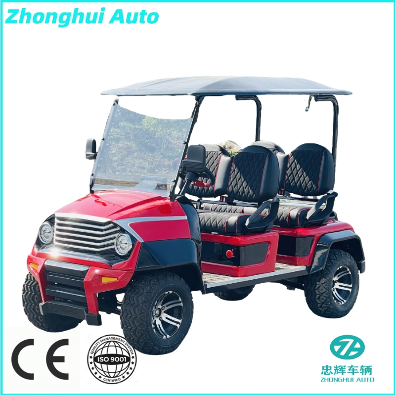48/72V Lithium Ion Battery Black 6 Seater Golf Carts Gas Powered CE Approved Sightseeing Vehicle 1000cc Buggy