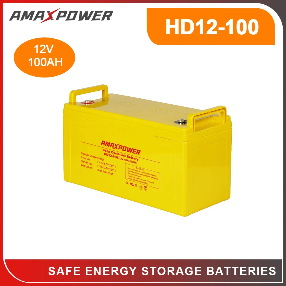 Amaxpower High Quality Vs Trojan 12V 100ah Rechargeable SLA Deep Cycle Gel Solar Home System UPS Battery for Golf-Cart/Floor Cleaning Machines