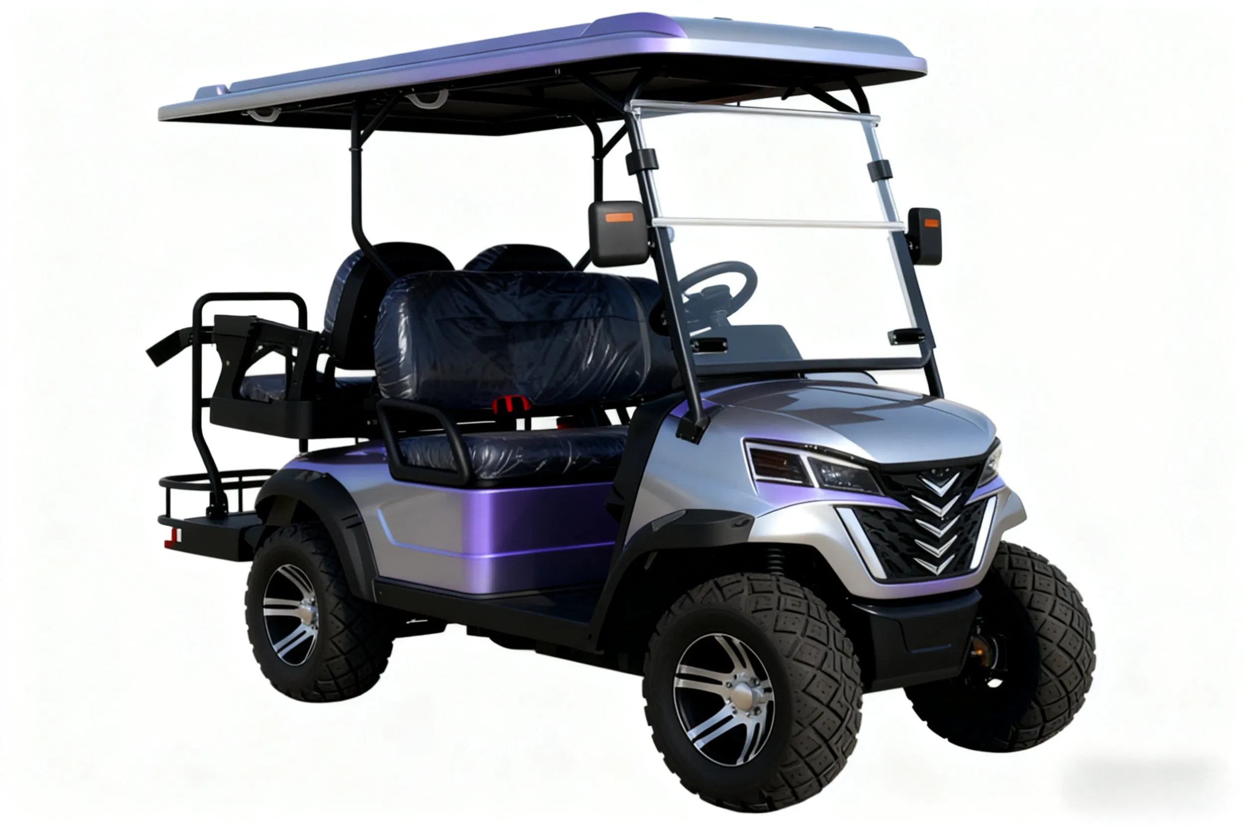 4-Seat Electric Golf Cart with LED Headlights &amp; Rear Taillights