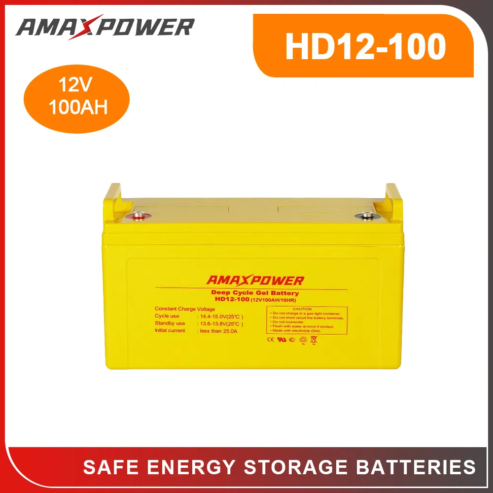 Amaxpower High Quality Vs Trojan 12V 100ah Rechargeable SLA Deep Cycle Gel Solar Home System UPS Battery for Golf-Cart/Floor Cleaning Machines