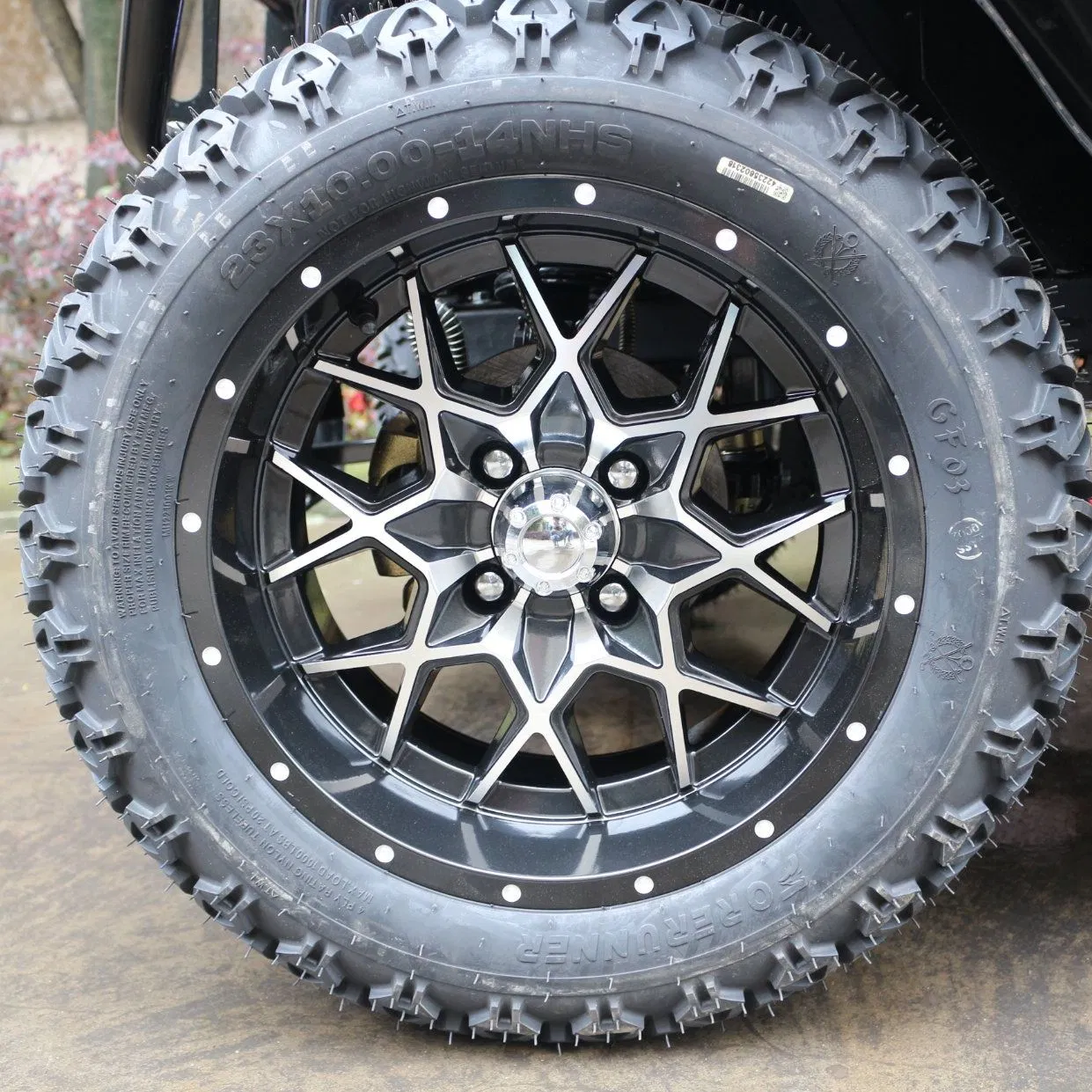 Golf Cart Passenger Car Wheels Tires Hubs Sport Rim 14inch Alloy Wheel with Tire