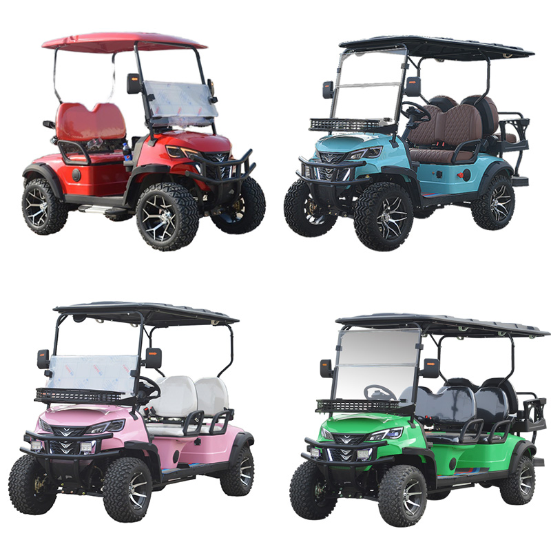 Custom Confortable 4 Seats 4 Passengers Electric Lifted Luxury Golf Cart with Lithium Battery