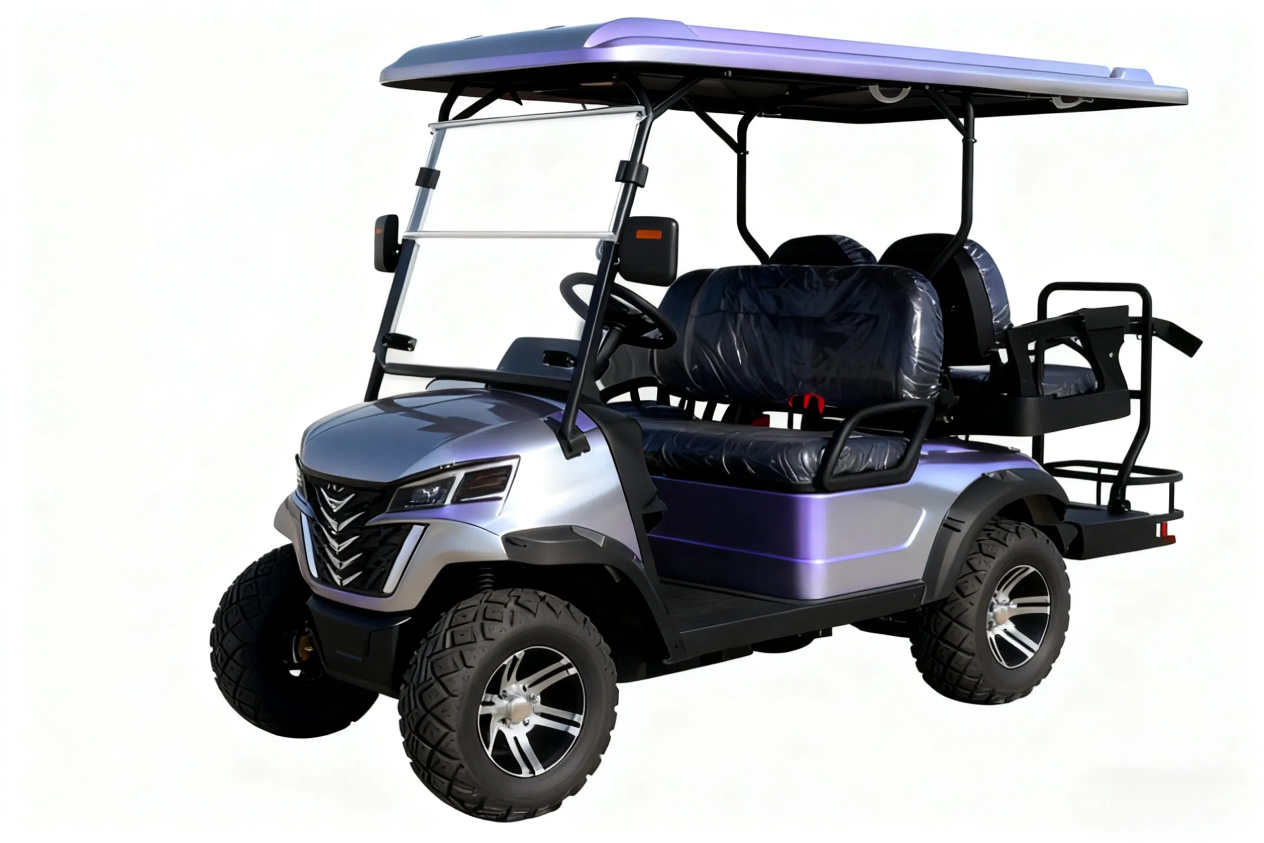 4-Seat Electric Golf Cart with LED Headlights &amp; Rear Taillights