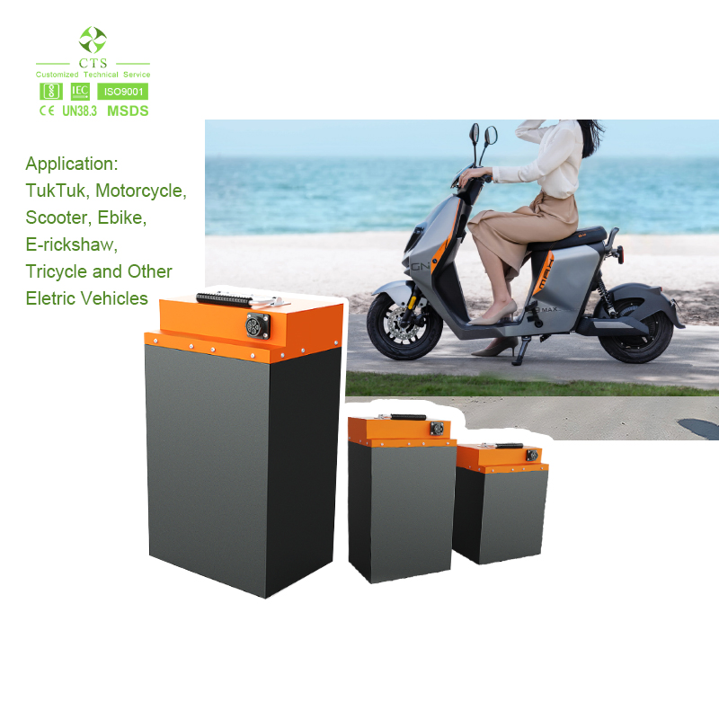72V 50ah Rechargeable Lithium Battery Pack for Scooter Golf Cart Electric Tricycles
