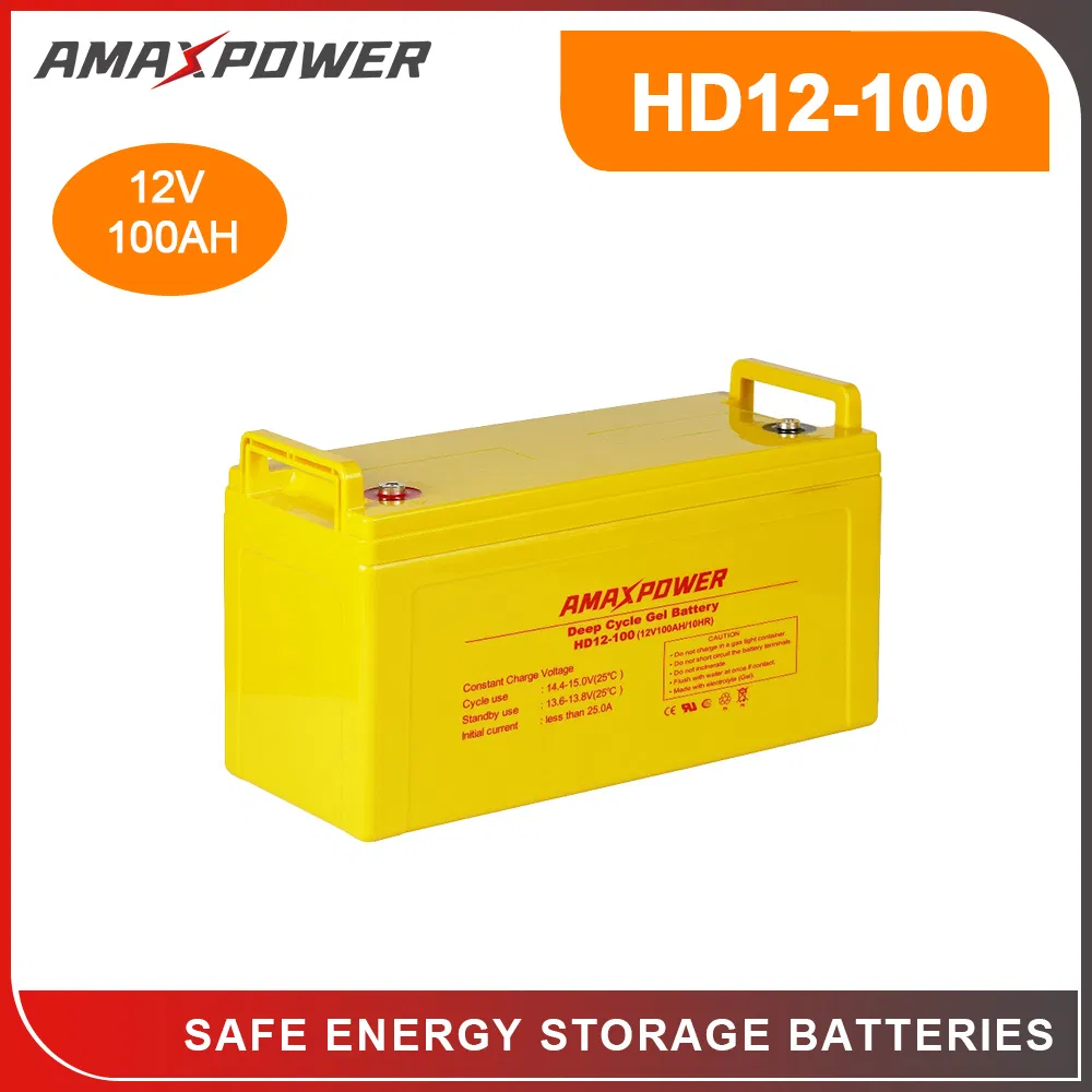 Amaxpower High Quality Vs Trojan 12V 100ah Rechargeable SLA Deep Cycle Gel Solar Home System UPS Battery for Golf-Cart/Floor Cleaning Machines