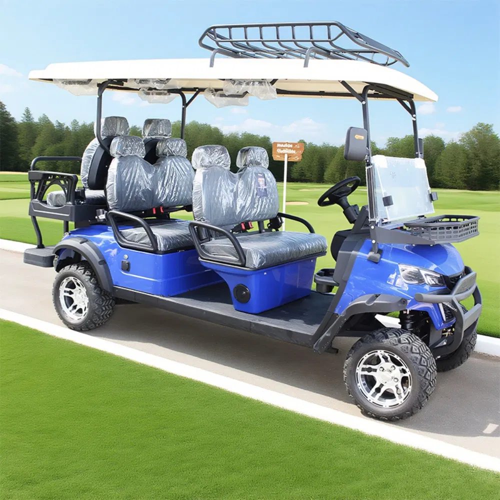 4 Wheel 6 Seats Golf Cart Electric Folding off-Road Scooter Golf Cart Scooter Electric Trolley
