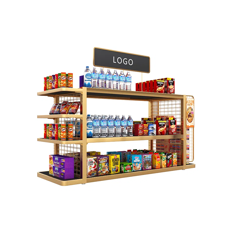 Heavy-Duty 4-Way Metal Shelving Units for Retail Spaces