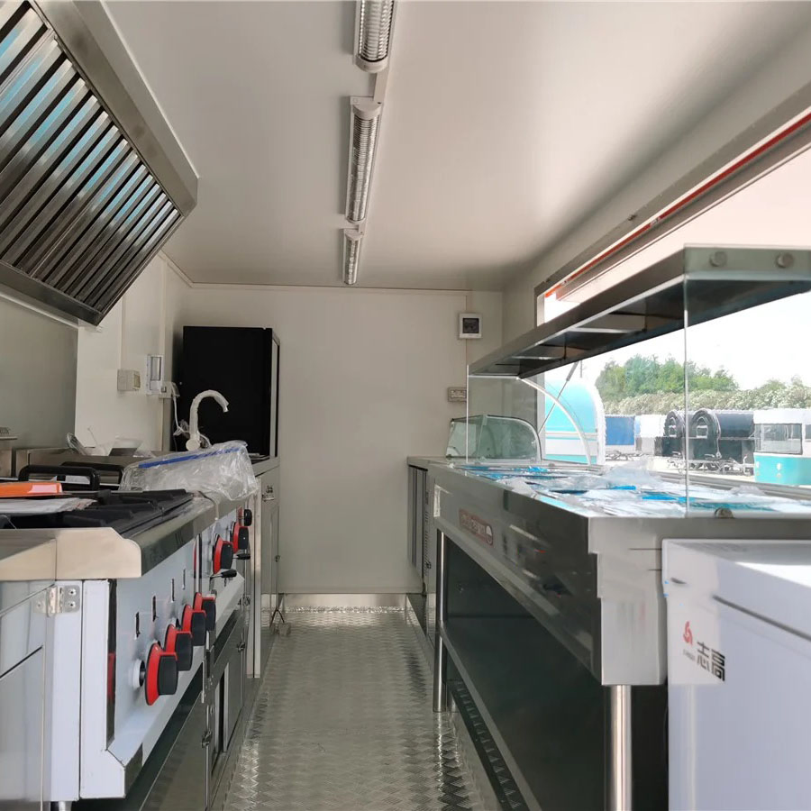 Pizza Oven Burger Stand Hot Dog Shop Customized Stainless Steel Food Trailer