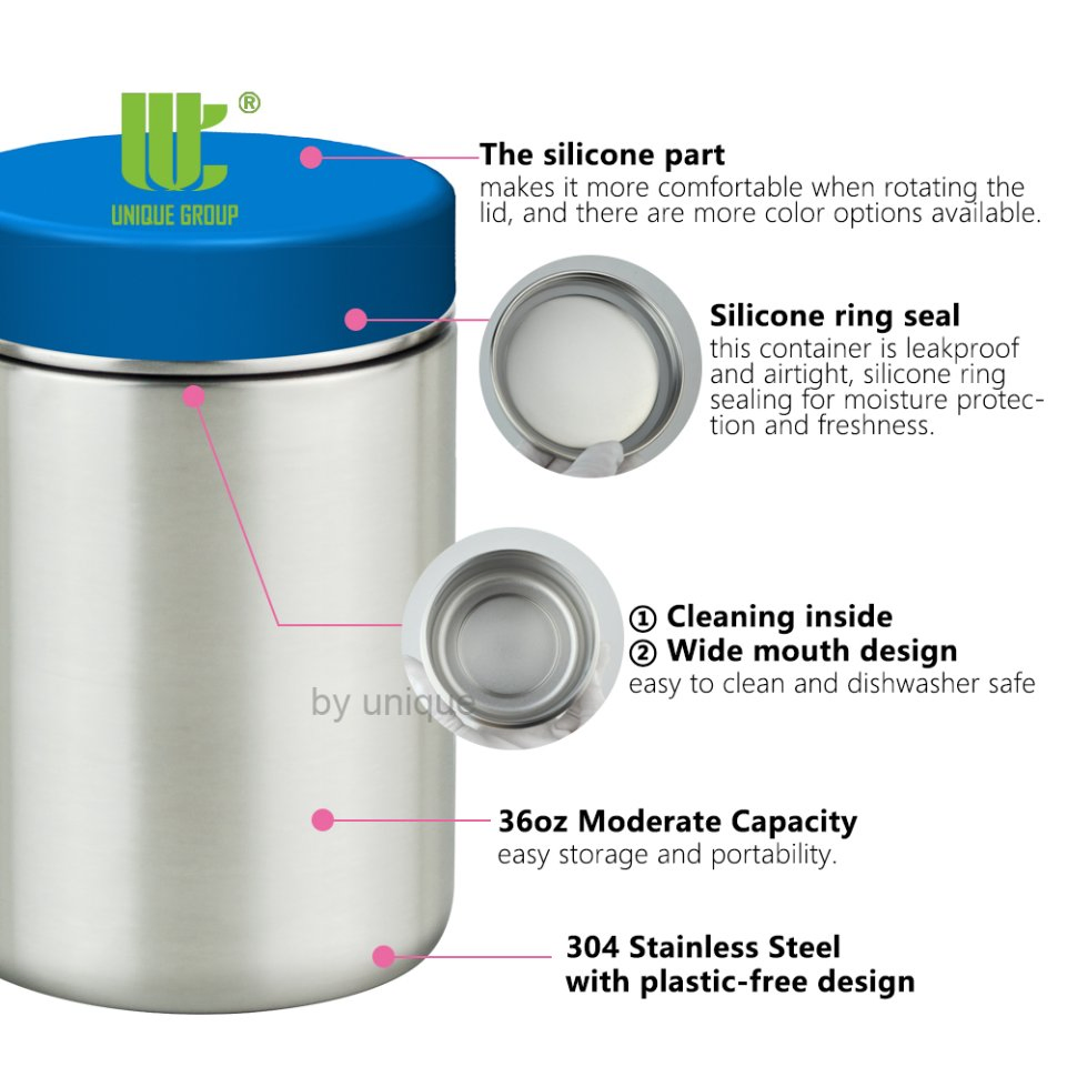 100% Airtight Stainless Steel Powder Jar Pre Workout Cans Pre-Workout Tin Container