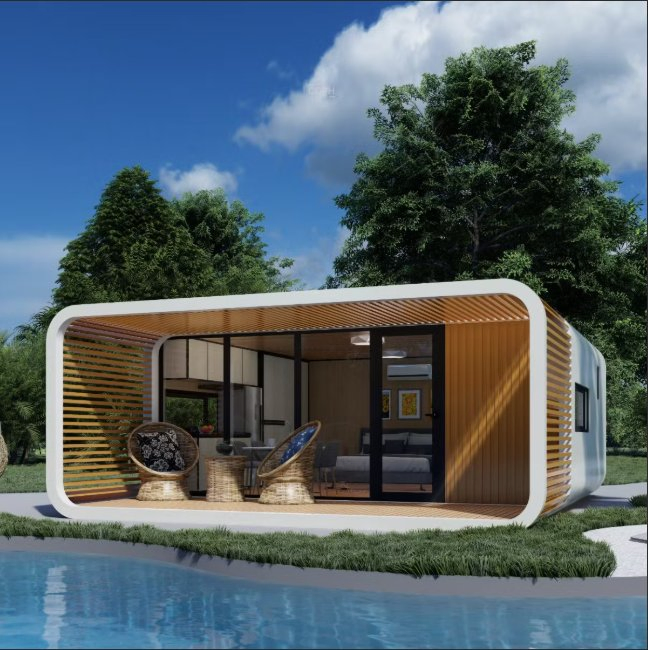 Hot Sale Outdoor Modern Popular Prefab House Tiny House Mobile Working Office House Office Pod Apple Cabin