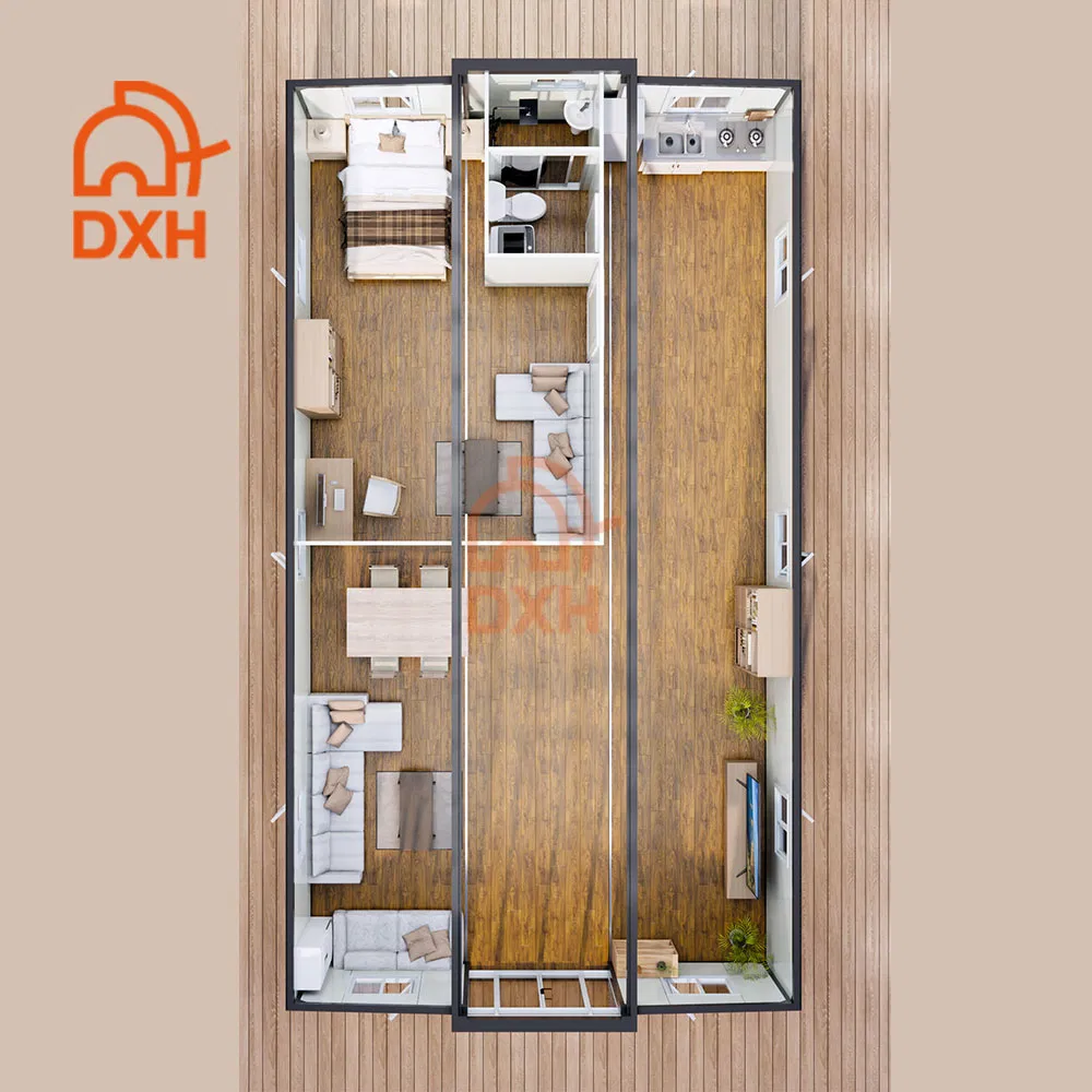 Dxh Prefab Office Thermal Insulation Granny Hospital Fireproof Restaurant Living Hotel Customized Vacation Hotel Expandable Container House Prefabricated Home