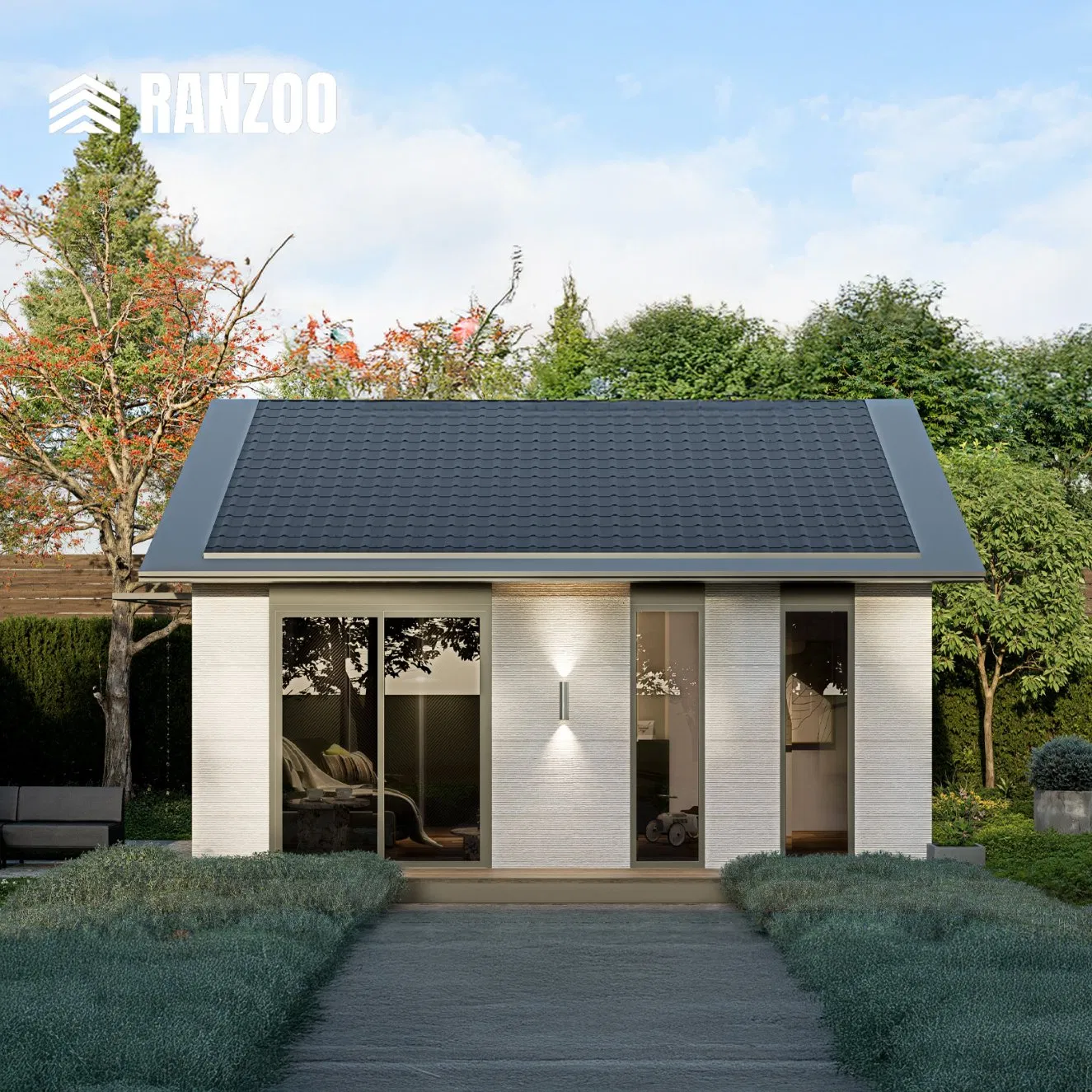 RANZOO CE Compliant Instant Setup Guest Cabin for Backyard Use Tiny House