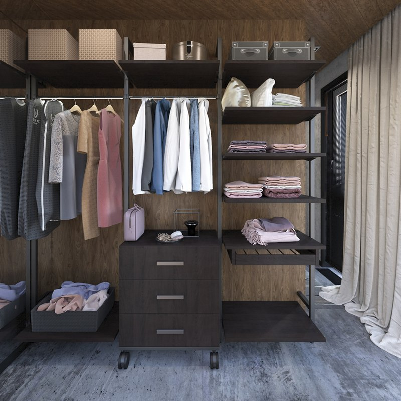 Factory Custom Home Hotel Wall Built in Closet Systems Modern Bedroom Aluminium Alloy Walk in Wardrobe Closet with Glass Sliding Door