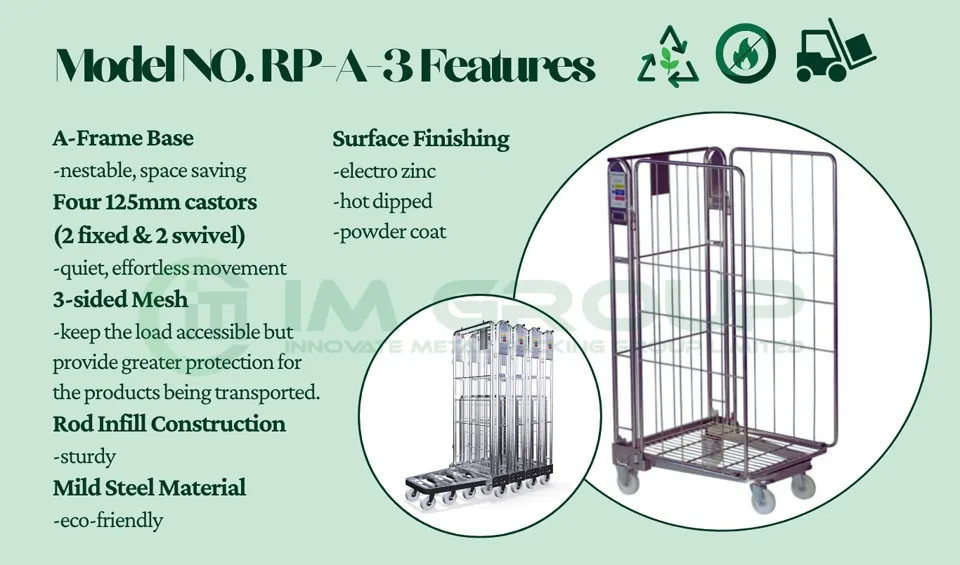 Various sizes of roll containers