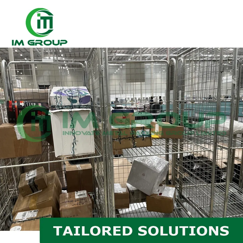 High Quality Warehouse Storage Galvanized Metal Wire Mesh Roll Container