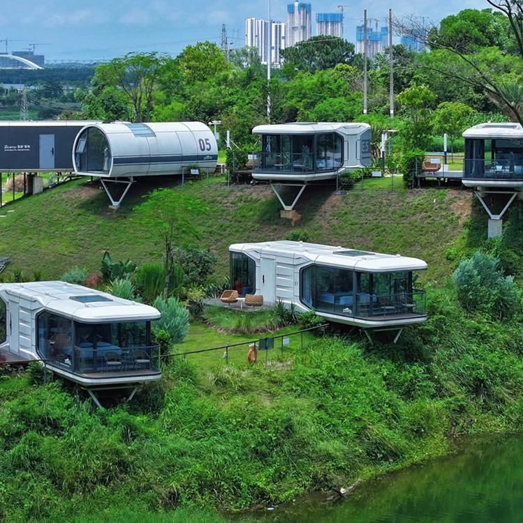 Backyard Space Capsule House Pod Cabin Mobile Home Mini Portable Prefab Smart House Space Capsule Home Guest Room