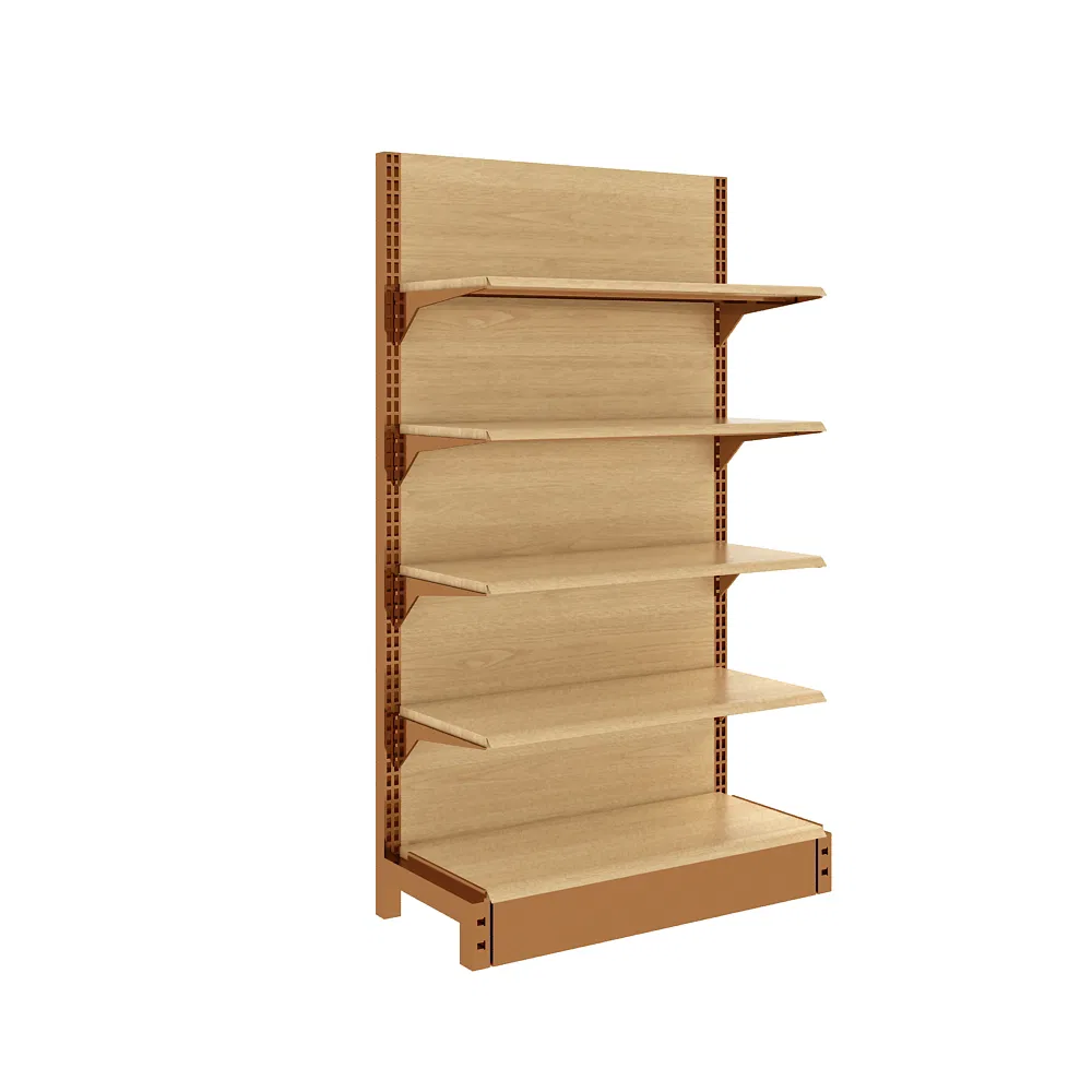 Sleek Melamine Wood Display Shelf for Retail Spaces