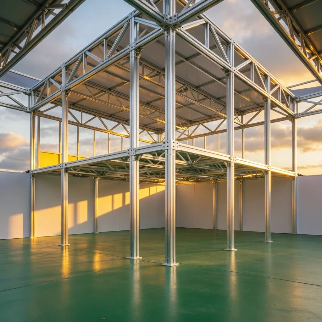 Lightweight Steel Structure for Pop-up Retail Booths