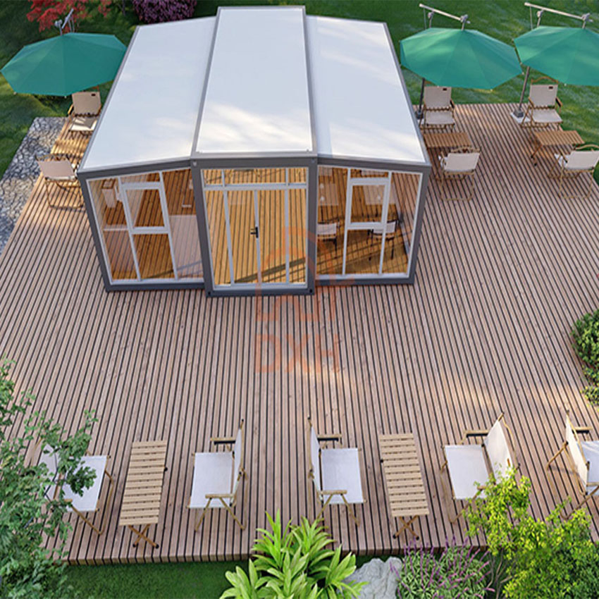 Dxh Luxury Wholsaler Price Coffee Shop Restaurant Camping Hospital Dormitory Store Vacation Hotel 10FT 30FT Villa Expandable Container Prefabricated Home