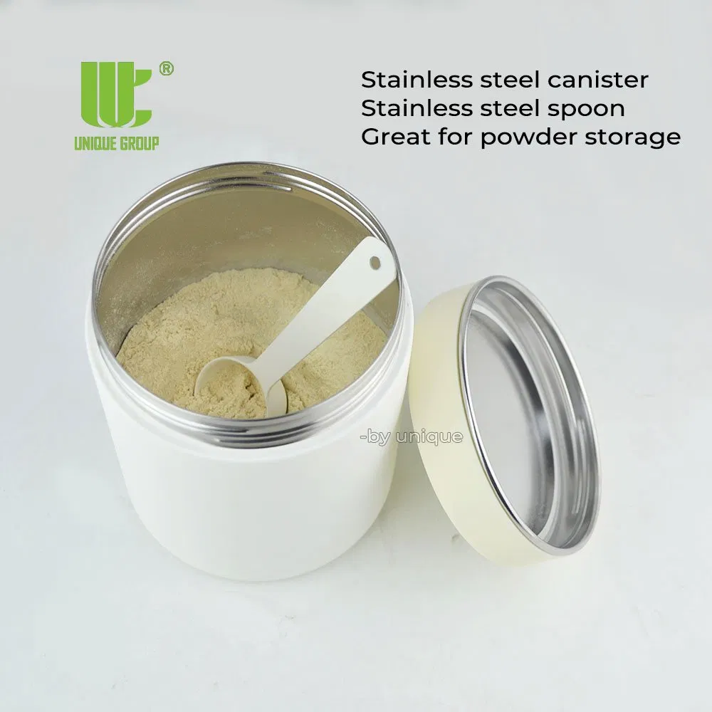 Stainless Steel Powder Container Food Storage Container for Supplement Protein Collagen Coffee Matcha Pet Airtight Canister