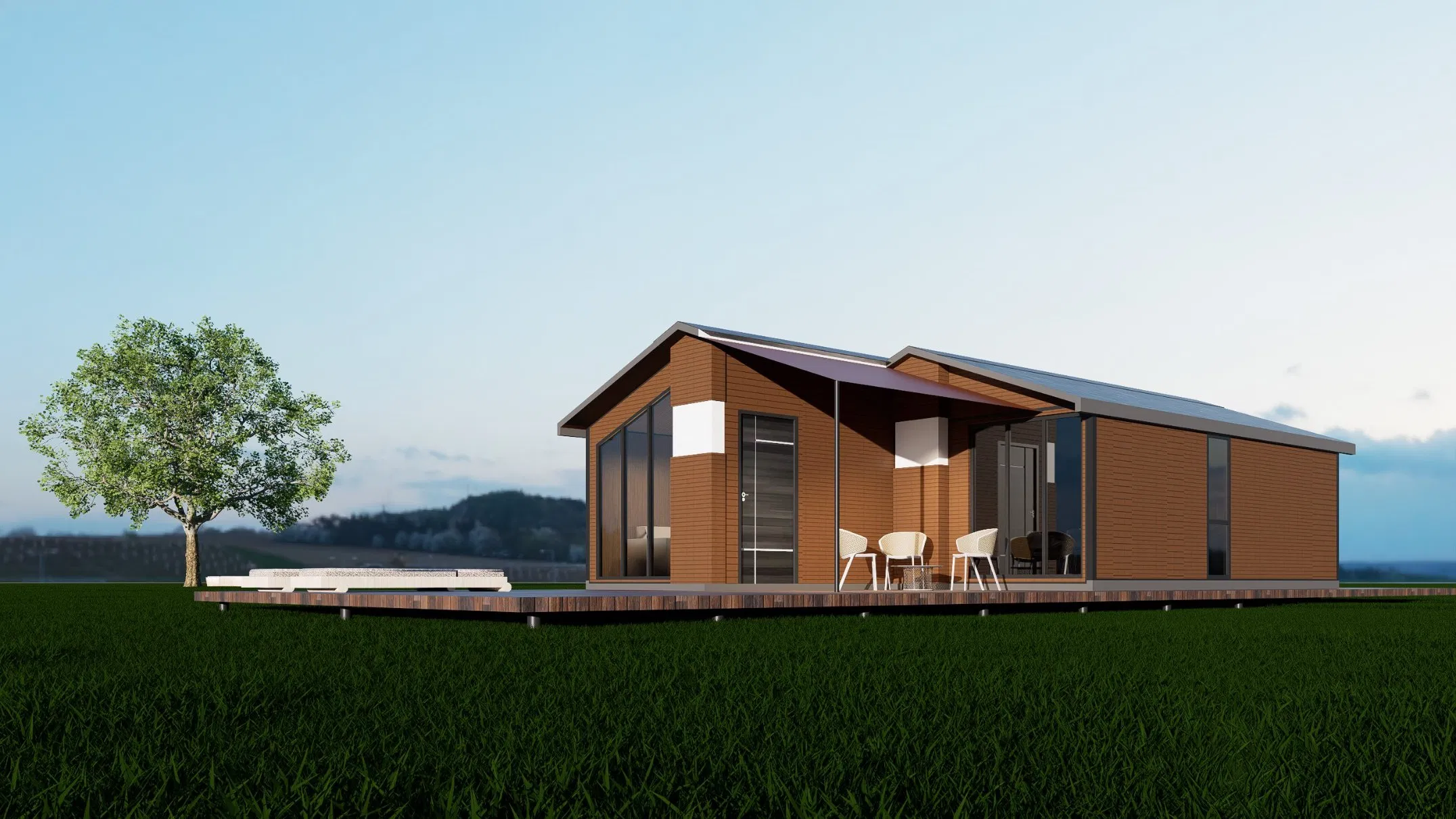 Sustainable Prefab Casa Prefabricada System for Eco Tourism Resort Villa