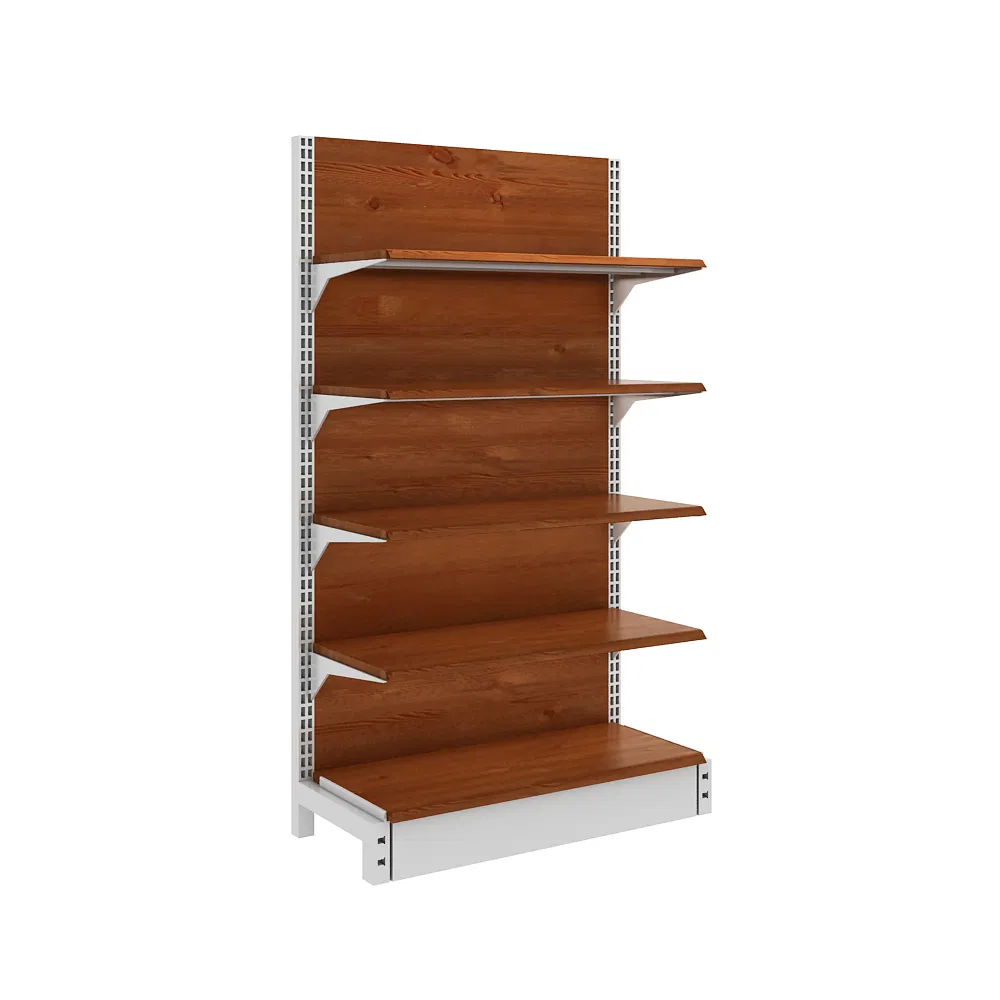 Stylish Black Metal Gondola Shelving for Grocery Retail Spaces