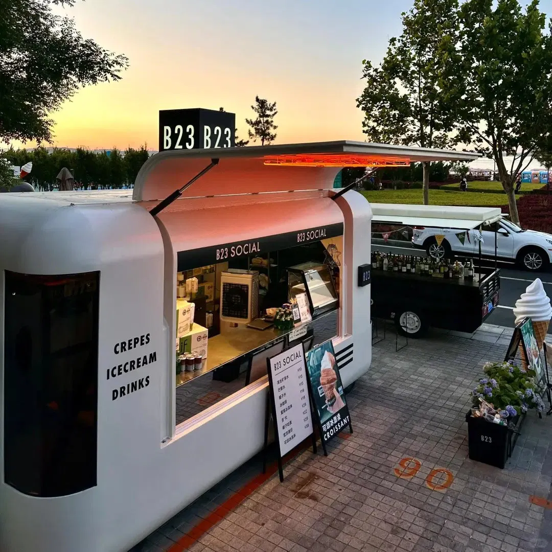 Pizza Oven Burger Stand Hot Dog Shop Customized Stainless Steel Food Trailer