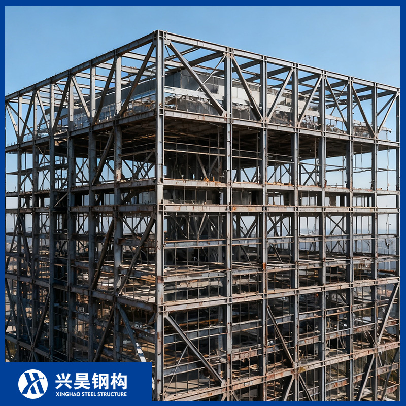 High Rise Tempered Glass Modular Construction Industrial Commercial Hybrid House Office Prefab Prefabricated Metal Steel Structure Building