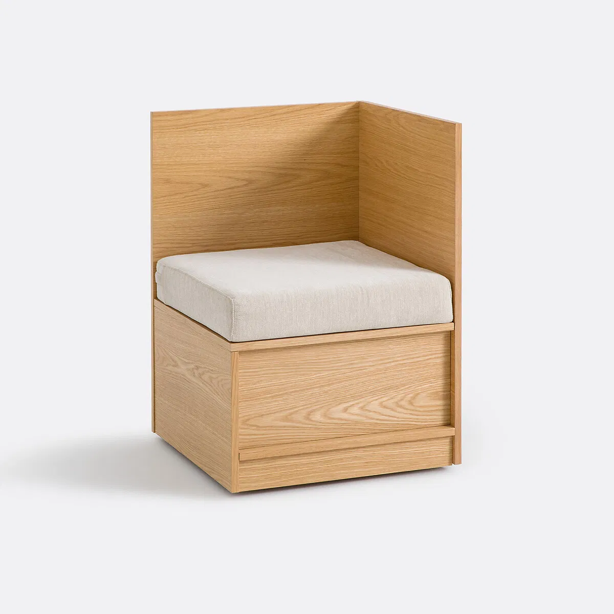 Modern Modular Solid Wood Seating Unit with Drawer for Living Room