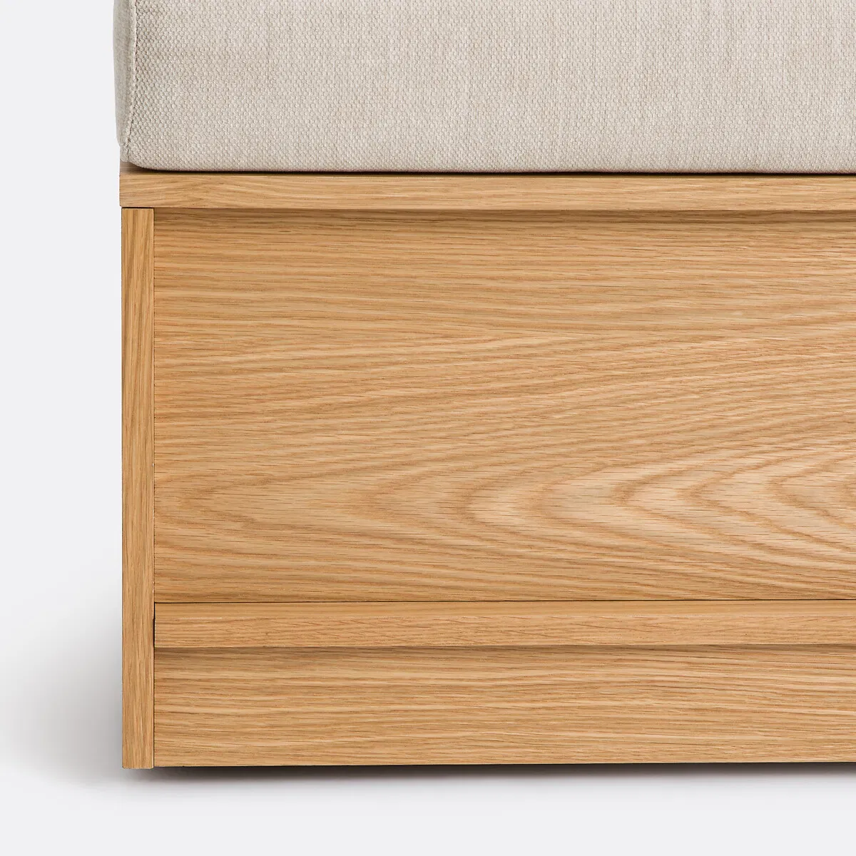 Modern Modular Solid Wood Seating Unit with Drawer for Living Room