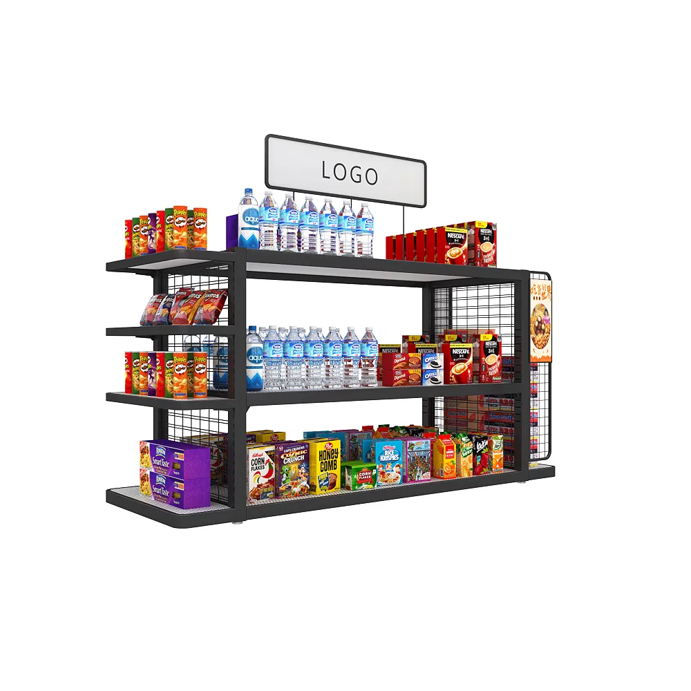 Heavy-Duty 4-Way Metal Shelving Units for Retail Spaces