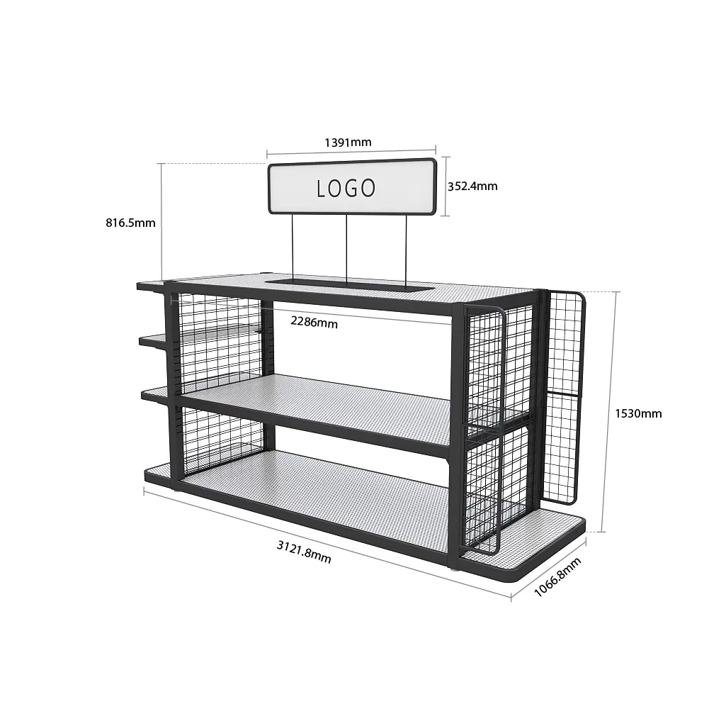 Heavy-Duty 4-Way Metal Shelving Unit Front