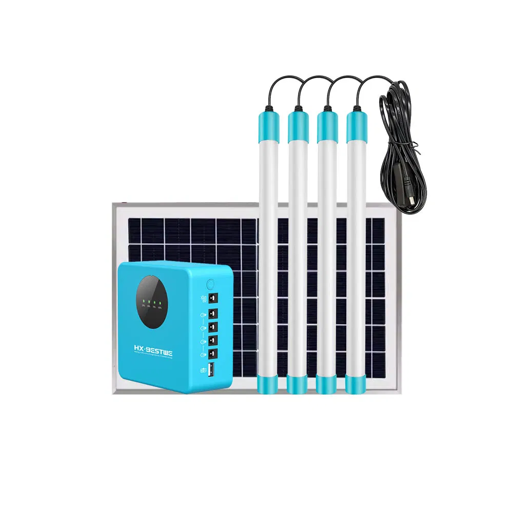 off Grid Integrated Solar Energy Lighting with Charger Battery Backup Storage Power System