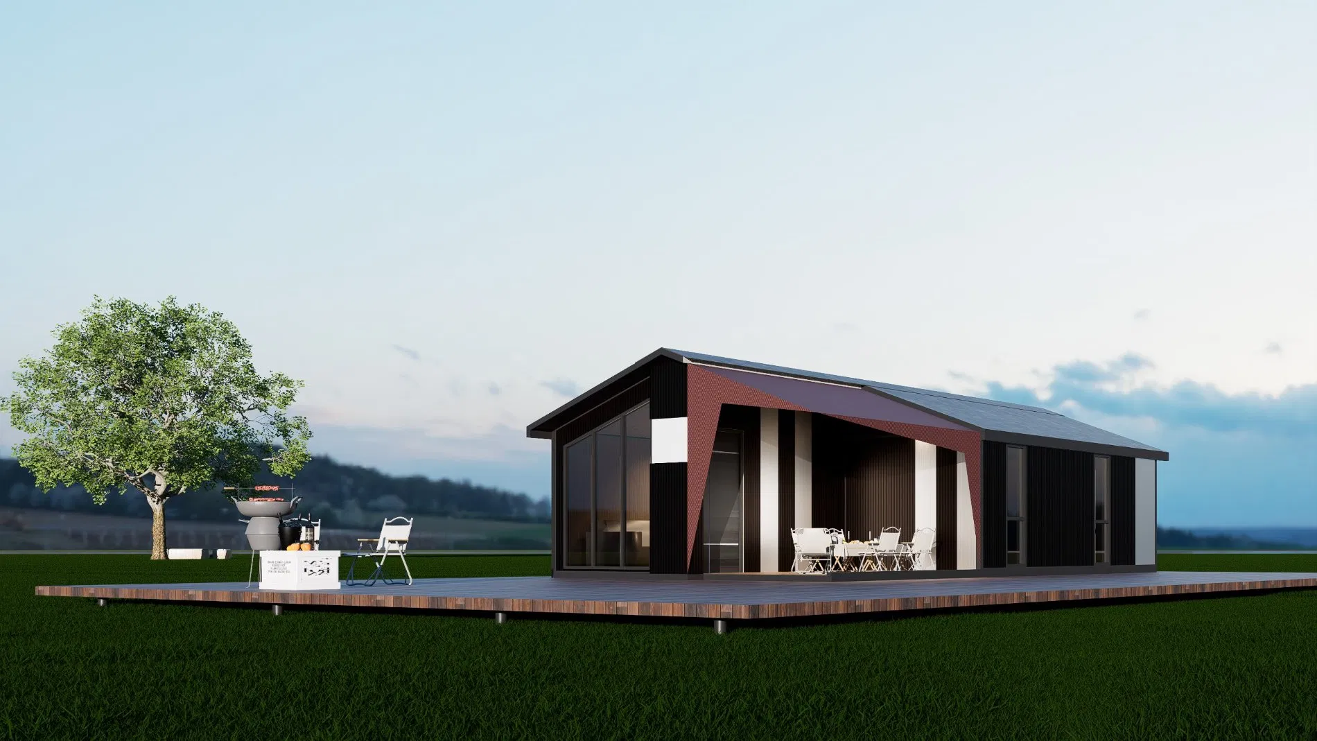 Sustainable Prefab Casa Prefabricada System for Eco Tourism Resort Villa