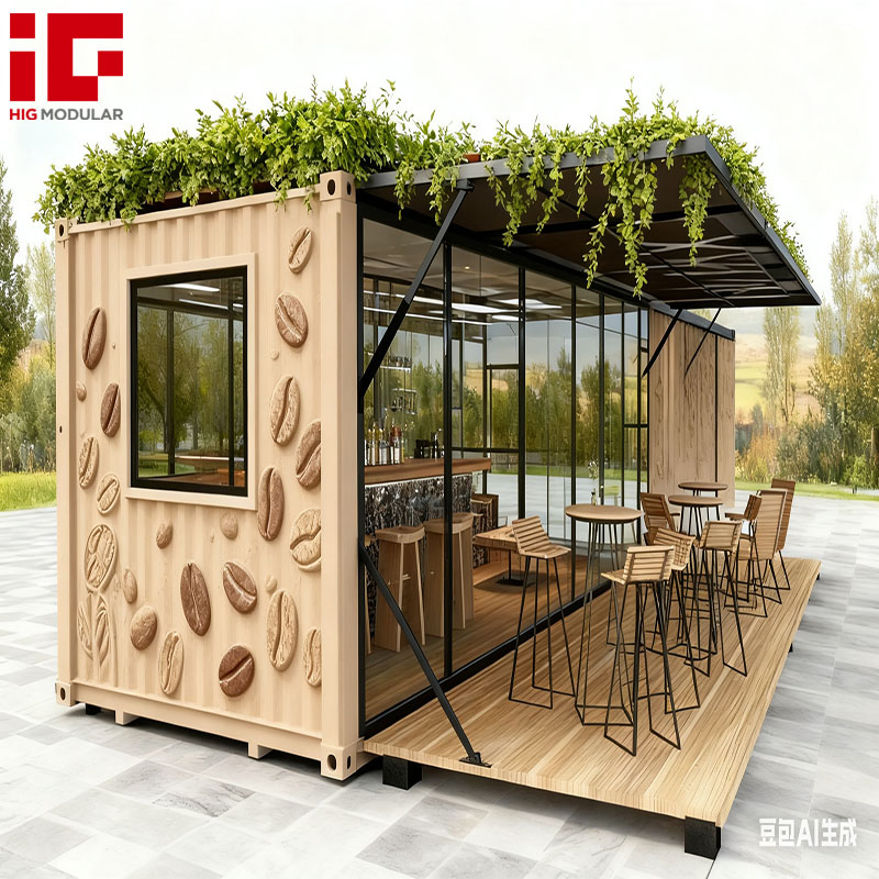 Low Price 20FT 40FT Coffee Kiosk Shipping Container Cafe Outdoor Bar Container Restaurant with Kitchen Prefab Expandable Container Coffee Shop