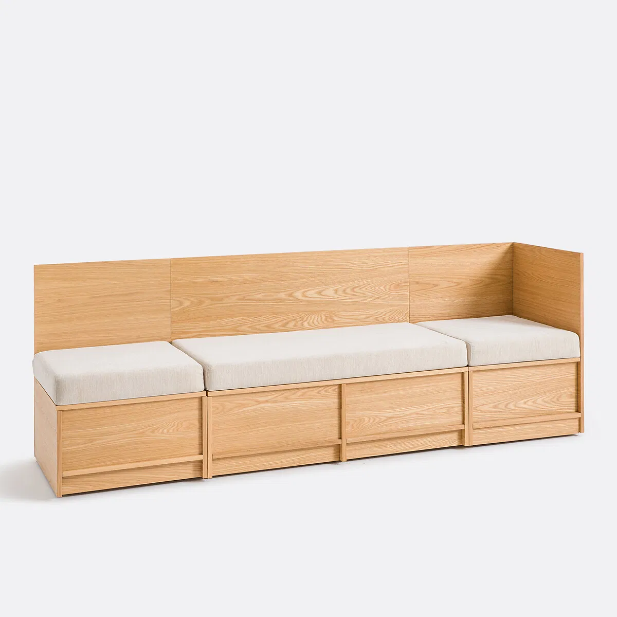Modern Modular Solid Wood Seating Unit with Drawer for Living Room