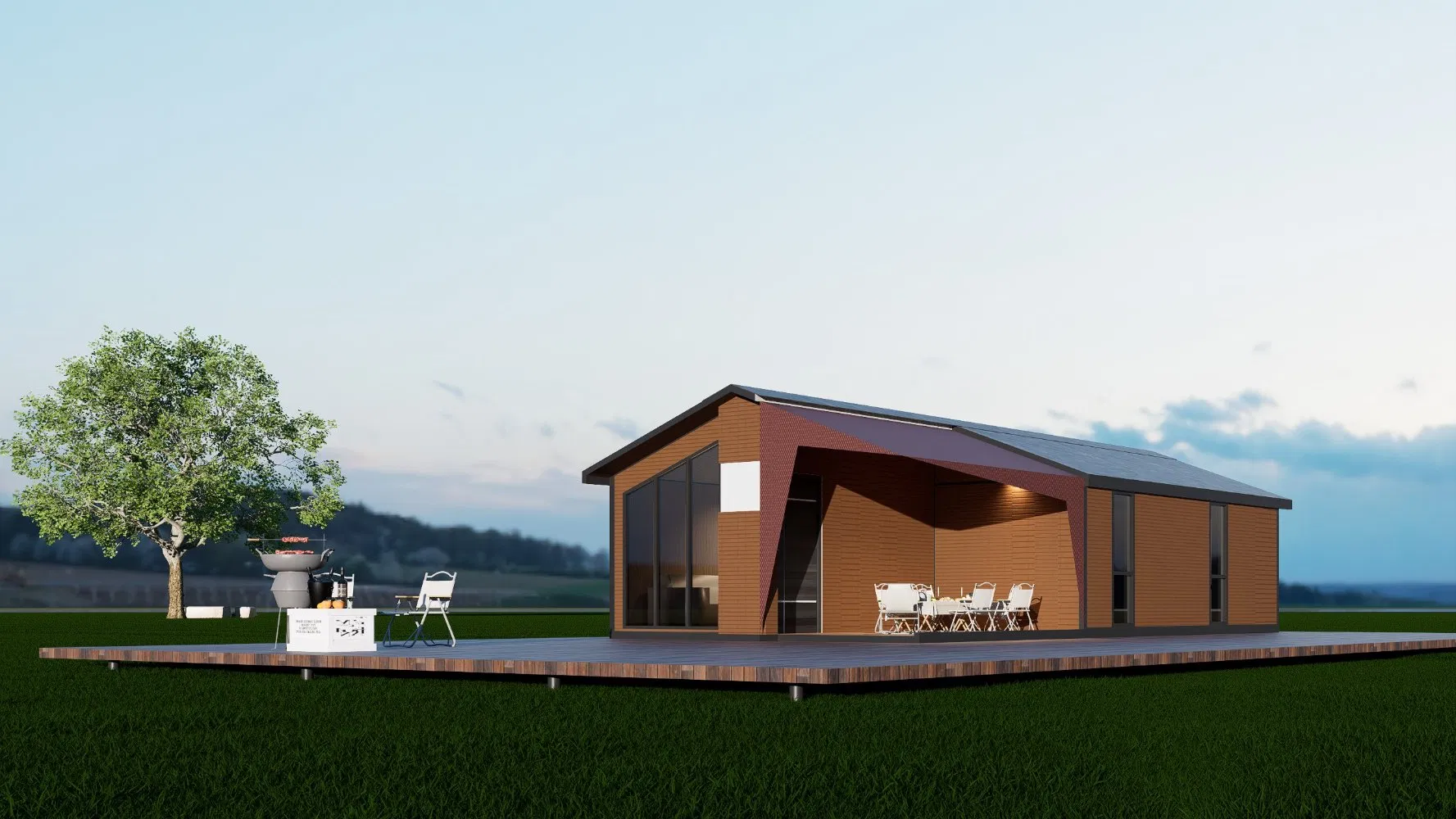 Sustainable Prefab Casa Prefabricada System for Eco Tourism Resort Villa