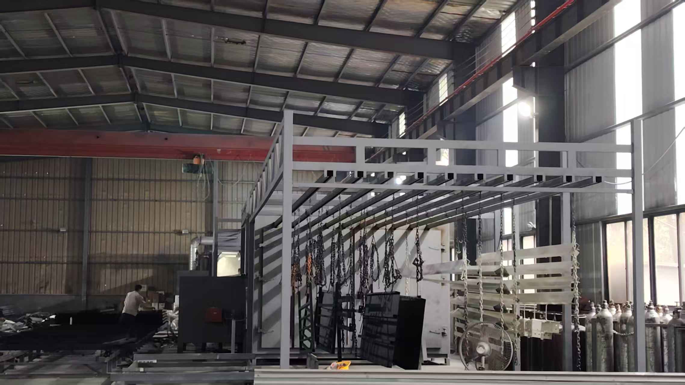 Cabina de pintura anticorrosión para estructuras modulares metálicas