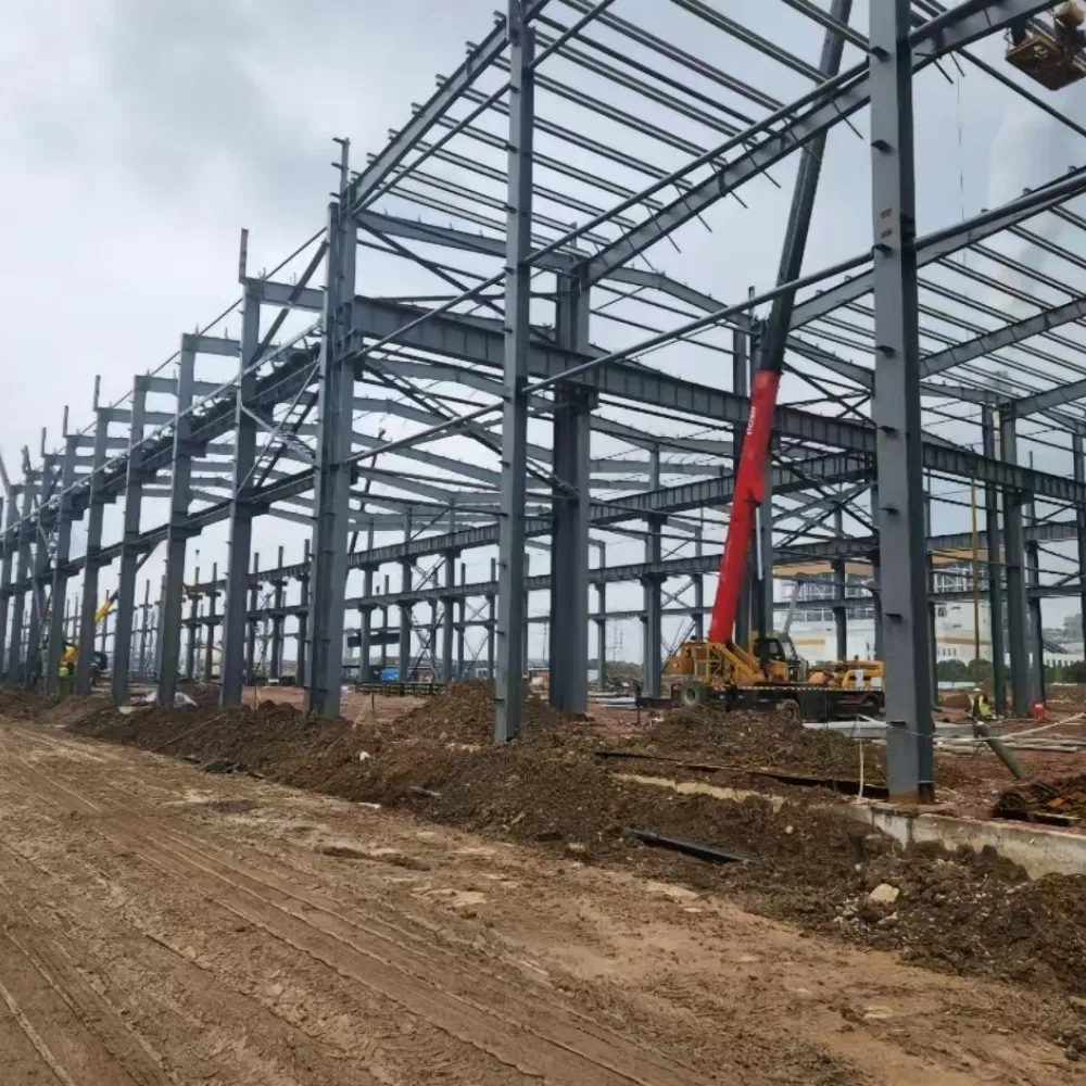 Edificio industrial de almacén y taller de estructura de acero prefabricada certificada CE